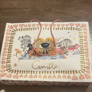 Camilla Eye Motif Bag with Pink and Gold Accents